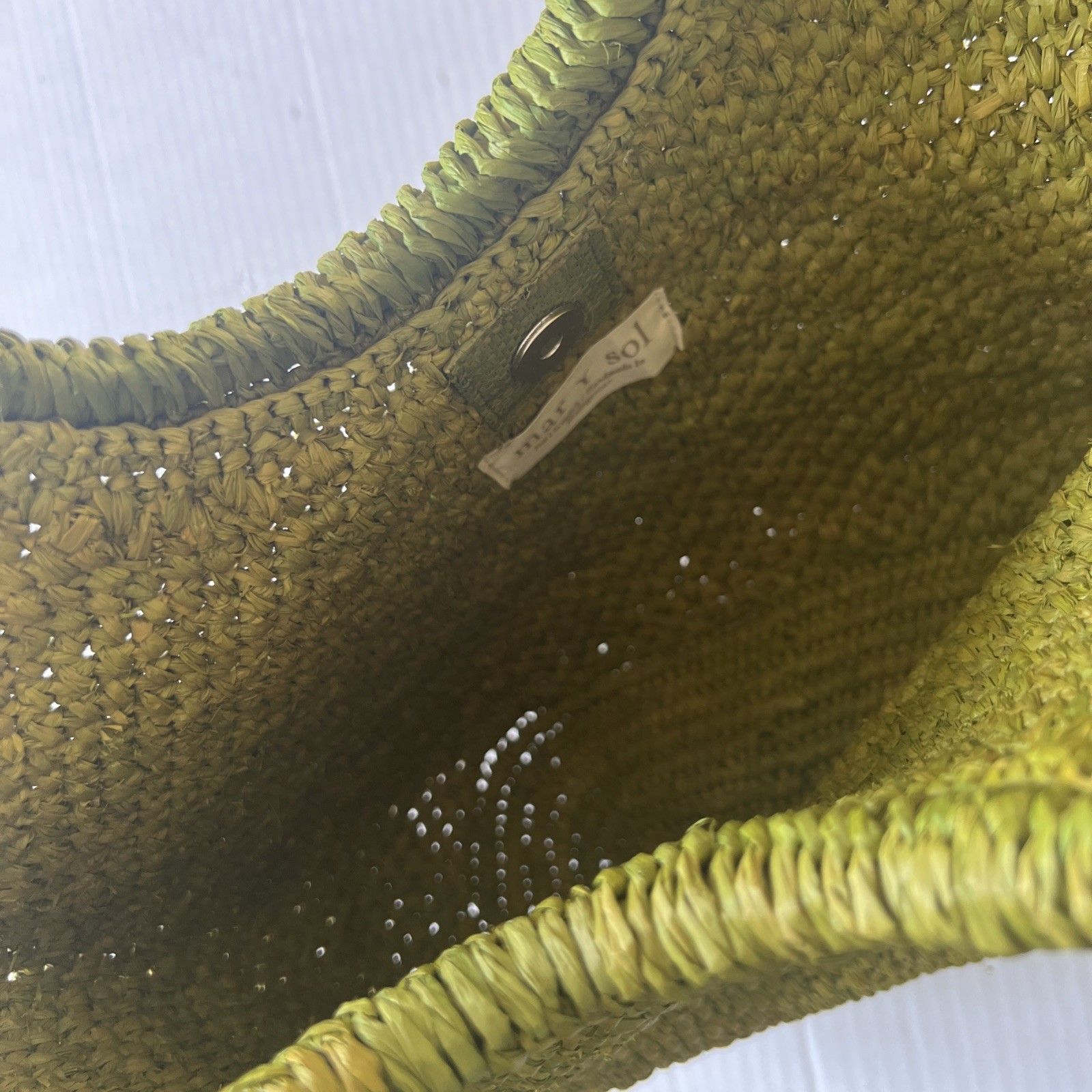 Mar Y Sol Serena Raffia Handmade Tote Bag Green Nwt — image 8 of 8